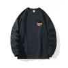Nova coleção outono e inverno: moletom masculino com forro de fleece, peso pesado, versátil, adequado para uso externo e casual, gola redonda, estilo pullover, blusa masculina