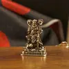 Figura de Latón Puro del Dios de la Riqueza Chino Antiguo Zhao Gongming, Decoración Antigua para el Hogar, Mascota de Té para Escritorio, Adorno Artesanal