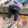 Leggings de Veludo Nuvem Espessas de Inverno para Roupa Exterior Feminina Novas Calças de Algodão Canelado Bordado de Cintura Alta Calças Quentes Espessas Forradas com Lã
