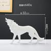 Artesanías de Resina Creativas Nórdicas Lobo Hogar Oficina Mueble de TV Regalo Creativo Resina Animal Adornos Geométricos de Lobo