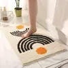 Alfombrilla de suelo de imitación cachemira de dibujos animados de venta caliente transfronteriza para baño del hogar, felpudo absorbente de agua, alfombra de noche a prueba de frío