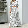 Coleção outono 2026 europeia e americana transfronteiriça: conjunto de duas peças casual e moderno, com calça de perna larga estampada de corte justo