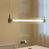 Restaurante Minimalista Lustre Longo de Uma Palavra Luxo Leve Criativo Lâmpada Mazar Arte de Designer Bar Mesa de Estudo Ilha Lâmpadas de Mesa