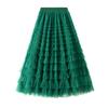 Falda Elegante de Malla con Volantes para Mujer 2024 Primavera y Otoño Nuevo Estilo Falda Larga de Celebridad Adelgazante Falda Pastel 2210