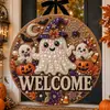 Cartel de Bienvenida de Halloween Transfronterizo Cartel de Puerta de Bienvenida Estilo Pintura de Diamantes de Halloween S