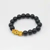 Pulsera de Oro Duro Imitación 3D 99 Conservación del Color Oro Arena Vietnamita Pulsera Valiente para Hombre Passepartout Obsidiana De Larga Data