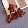 Peine de Cojín de Aire de Madera con Dibujo Animado de Flor de Durazno Lindo Peine de Cojín de Aire Pequeño Portátil Peine de Masaje con Bolsa de Aire para Despejar Meridianos para Parejas