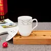 Taza de Cerámica Jingdezhen con Tapa Taza de Té de Cerámica Taza para Reuniones de Oficina Taza de Agua Taza de Té para Recepción Regalo Conmemorativo con Logo Impreso