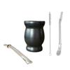 Taza de Acero Inoxidable para Yerba Mate Argentina de 8oz, Taza Calabaza con Bombilla, Cepillo, Cuchara con Filtro, Superventas Transfronterizo
