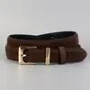 Cinturón de Cuero para Mujer 2026 Estilo Nuevo Cuero Genuino Delgado Versátil Hebilla de Pin Casual Decorativo Cinturón para Jeans Venta al por Mayor en Stock
