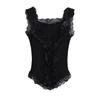 Camisole de Tricô com Pontos de Renda Estilo Doce Europeu e Americano para Meninas, Top Base Interno Estilo Estrangeiro Feminino