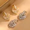 Aretes de Corazón Microincrustados con Circonita Baño de Oro Real Nuevo Estilo Joyería de Moda Pendientes de Diseño de Lujo Accesible para Mujer