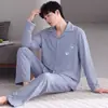 Pijama de Hombre para Primavera y Otoño, Manga Larga de Algodón Puro para Otoño, Nuevo Estilo 2026, Cardigan, Se Puede Usar Afuera, Ropa de Casa 100% Algodón para Otoño e Invierno