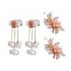 Tocador estilo antiguo con borla de flor y clip Elemento Han Bola de pelo Pasador Accesorios para el cabello de disfraz antiguo de hada Accesorios para el cabello Hanfu de niña Femenino