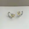 Pendientes de Estrella de Contraste Estilo Coreano para Mujer, Elegantes de Moda, Simples y Versátiles, Gama Alta, Compactos, Pendientes para el Viaje Diario, Pendientes