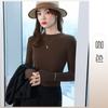 Traje Pequeño de Color Sólido con Camiseta Interior de Punto de Manga Larga 2025 Otoño Elástico Alto Elegante Efecto Adelgazante Top para Mujer para Usar Afuera