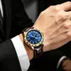 Reloj Luminoso para Hombre de Venta Caliente Transfronteriza Venta al por Mayor Reloj de Cuarzo de Gama Alta para Negocios Modelo con Correa de Cuero y Calendario Totalmente Automático