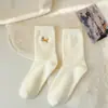 Calcetines de terciopelo australiano invierno mujer cálidos engrosados forro polar hogar lindos longitud media pantorrilla felpa otoño e invierno peludos