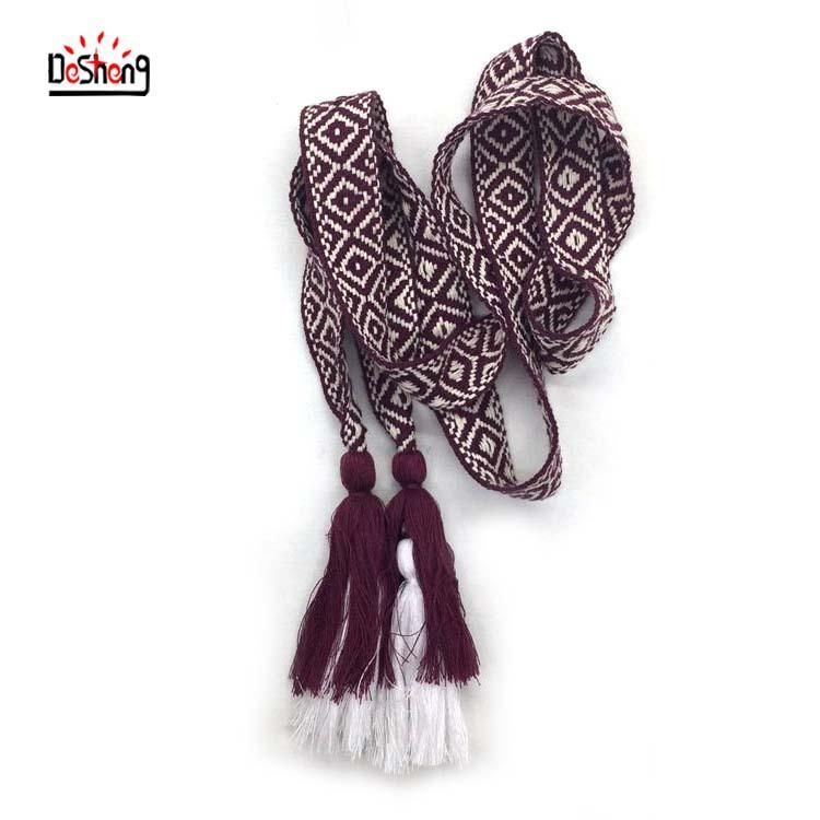 织带加吊须紫红色