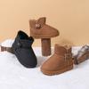 Botas de Neve para Meninos Inverno 2024 Novo Pelo Integrado Sapatos de Algodão Nordestinos Infantis para Crianças Maiores Botas Curtas Aconchegantes Espessadas