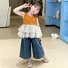 Conjunto de Verano Estilo Princesa para Niñas 2026 Top Delgado sin Mangas y Conjunto de Pantalones para Niños Estilo Coreano de Moda