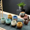 Esmalte de Flujo Cambio de Horno Taza Única Creativa Hecha a Mano Zen Retro Gres Japonés Taza de Té Grande Taza de Maestro Personalizada Venta al por Mayor