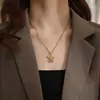 Colgante de ángel de diamante de acero inoxidable Europa y Estados Unidos transfronterizo collar de ángel de acero de titanio joyería para niños y damas al por mayor en stock
