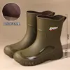 Botas de Lluvia Transfronterizas de Cuatro Estaciones para Mujer, Botas de Lluvia Nuevas Impermeables de Suela Gruesa, Zapatos de Goma Antideslizantes para el Trabajo, Zapatos de Agua Bonitos para Mujer Adulta