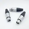 Conector mezclador de cabeza hembra Cannon de níquel perlado de 3 núcleos XLR para micrófono karon pasante chapado en oro