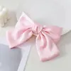 Presilha de Cabelo Grande de Cetim com Laço e Acabamento de Luxo, Grampo Exquisito para a Parte de Trás da Cabeça, Presilha Superior, Presilha Lateral, Acessório de Cabelo para Menina