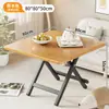 Mesa pequena, mesa de jantar dobrável, adequada para aluguel, portátil para exterior, para montar barracas, para uso doméstico em apartamentos pequenos, mesa de jantar redonda simples