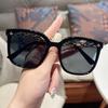 Nuevas Gafas de Sol de Cadena con Montura Grande Estilo Celebridad de Internet de Moda para Caras Cuadradas y Redondas, Unisex, Gafas de Sol de Sombrilla de Moda Coreana de Gama Alta