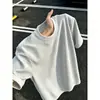 Camiseta Masculina de Verão Fina, Fresca e Respirável, Estilo Old Money, Malha com Textura de Linho, Manga Curta, Gola Redonda e Caimento Relaxado
