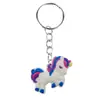 Pingente Fofo de Unicórnio Desenho Animado Cavalinho Chaveiro de Bolsa Ornamento para Pendurar PVC Borracha Macia Decoração de Chaveiro Pequeno Pingente