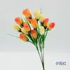 Ramo de Magnolia de dos colores de flores artificiales tulipanes pequeños decoración del hogar jarrón flor escena de boda diseño corona arreglo floral