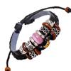 Pulsera retro personalizada de piel de vaca, pulsera de cuero con cuentas elegante a la moda que combina con todo, nuevo suministro de fábrica de pulseras
