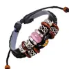 Pulsera de Cuero Personalizada Artística Retro, Pulsera de Cuero Genuino con Cuentas Moderna y Versátil, Pulsera de Nuevo Estilo