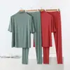 Conjunto de Traje Casual de Modal para Mujer, Conjunto de Dos Piezas Delgado Holgado de Talla Grande para Verano que se Puede Usar Afuera