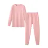 Conjunto de Roupa Íntima Quente para Jovens Espessado Roupas de Outono para Meninos Estudantes Calças de Outono Pijamas com Veludo Extra para Crianças Roupa Térmica de Algodão para Meninas