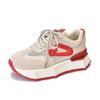 [Precio de Evento 125] Zapatos Deportivos Casuales Transpirables Zapatos de Papá de Suela Gruesa Cuero Genuino Más Fácil para Combinar Combinación de Colores Zapatos de Malla Malla Única