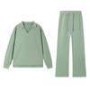 Traje de Pantalón Casual de Manga Larga con Cordón de Color Sólido para Mujer, Nueva Moda Otoño e Invierno 2025 de Amazon Europeo y Americano
