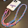 Capa de Celular Colorida Dopamina com Cordão Ajustável Transversal Bolsa de Armazenamento com Pingente Multifuncional Corrente para Pendurar Anti-Perda para Mulheres