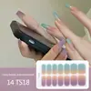 Adesivos para Manicure em Gel Sem Luz de 14 Dedos Popular na Temu Transfronteiriça Adesivos de Unha à Prova d'Água de Longa Duração