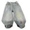 Pantalones Vaqueros de Primavera y Otoño para Niños y Niñas Moda Infantil Estilo Coreano Retro Dibujos Animados Bordados Rectos Marca Tendencia Elegante