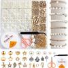 1200 piezas de cuentas espaciadoras de perlas, kit para hacer pulseras, collares y pendientes, suministros para accesorios de joyería DIY