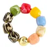 Pulsera cuadrada de acrílico con degradado macaron estilo INS, pulsera de resina con patrón de mármol vintage y cuentas doradas, venta al por mayor de joyería