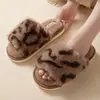 Chinelos de pelúcia de alta qualidade para mulheres, novos chinelos de dedo aberto para interior de outono e inverno, chinelos confortáveis de algodão pelúcia para uso externo