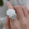 Anel simples e versátil da série prata, anel geométrico de dedo indicador com borla de lava, anel aberto personalizado para meninas e casais, moderno para homens