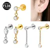 Nuevo pendiente de labio con colgante marquise de aleación de titanio F136, pendiente para la oreja alta, joyería de piercing punk estilo INS, pendiente Snug