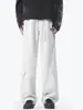 Calça de Moletom Pesada Desconstruída Estilo Americano Color-Blocking Masculina Marca Tendência Outono e Inverno Nova Reta Solta Esportiva Casual Longa